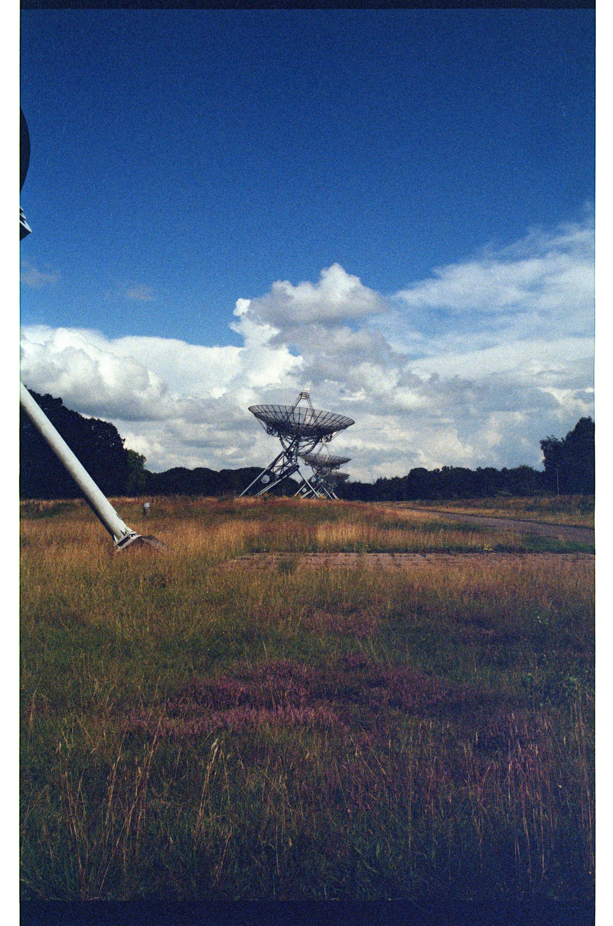 Radio telescope landscape on film